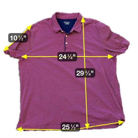 UNTUCKit Polo Shirt Mens XXL 2XL Multicolor Striped Short Sleeve Adult Preppy - Picture 6 of 7